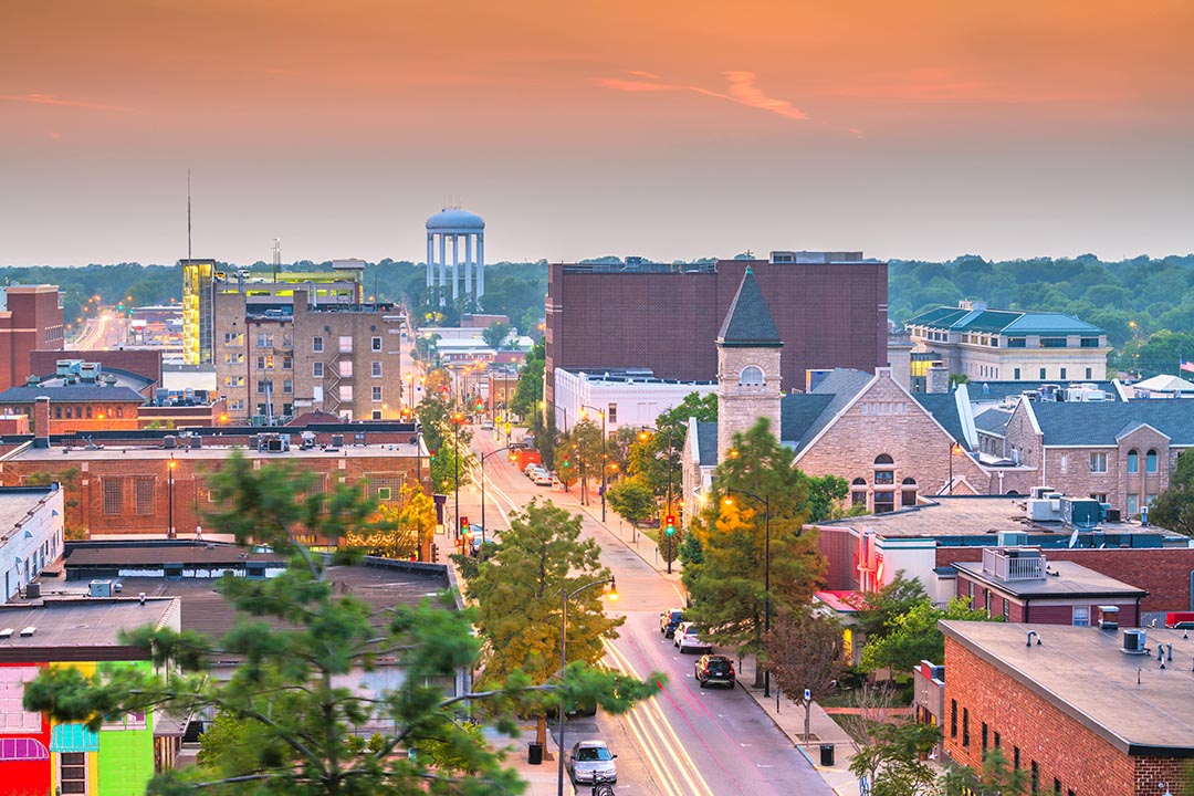 A view of Columbia, Missouri